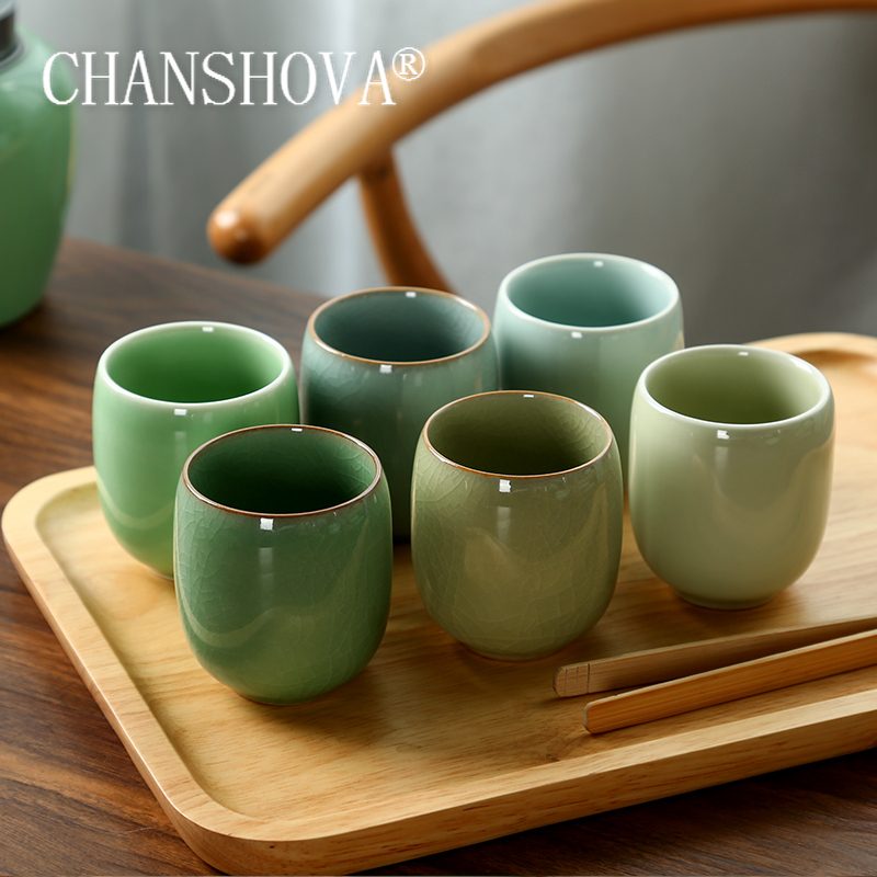Coffee Tea In Chinese - CHANSHOVA-porseleinen theekopjesset, traditionele Chinese stijl, celadon