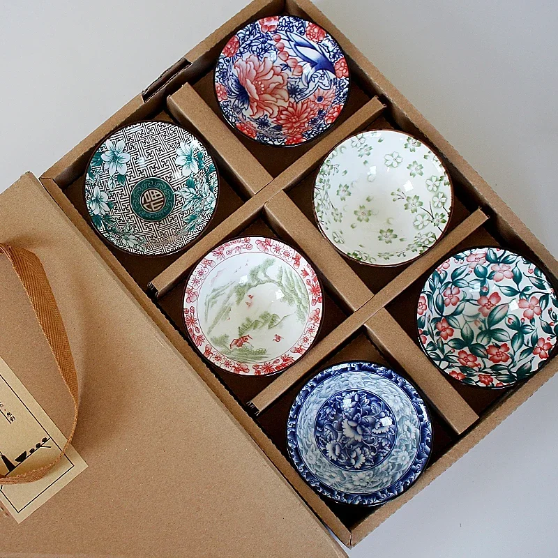 Coffee Tea In Chinese - 6PCS Chinese Huishoudelijke Theewaar Blauw en