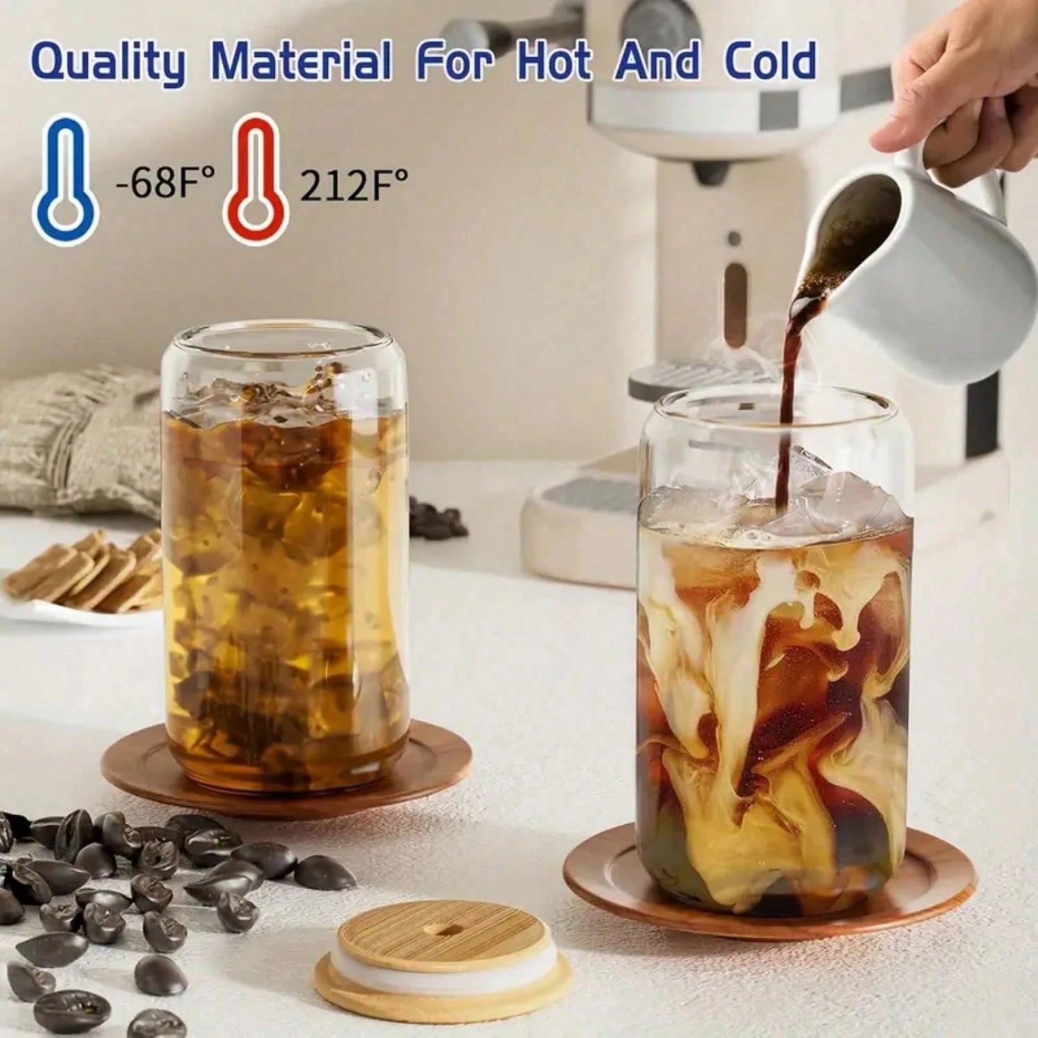 8-delige glazen beker met bamb - Coffee Tea Essentials recensie en prijs