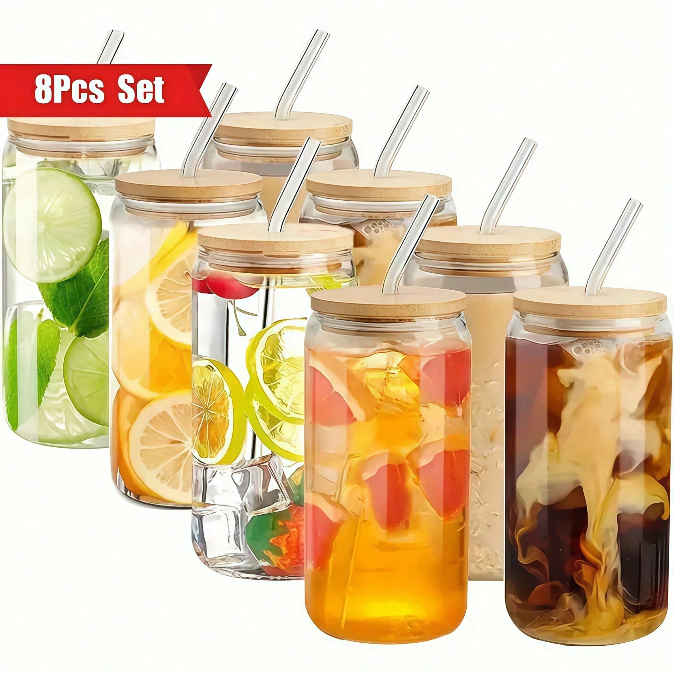 8-delige glazen beker met bamb - Coffee Tea Essentials recensie en prijs