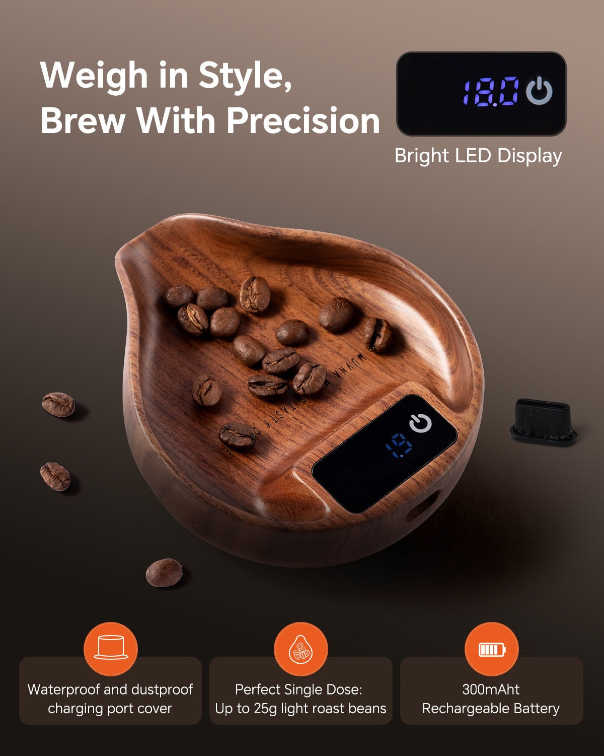 Muvna Houten Koffieweegschaal, - Coffee Bean Scale recensie en prijs