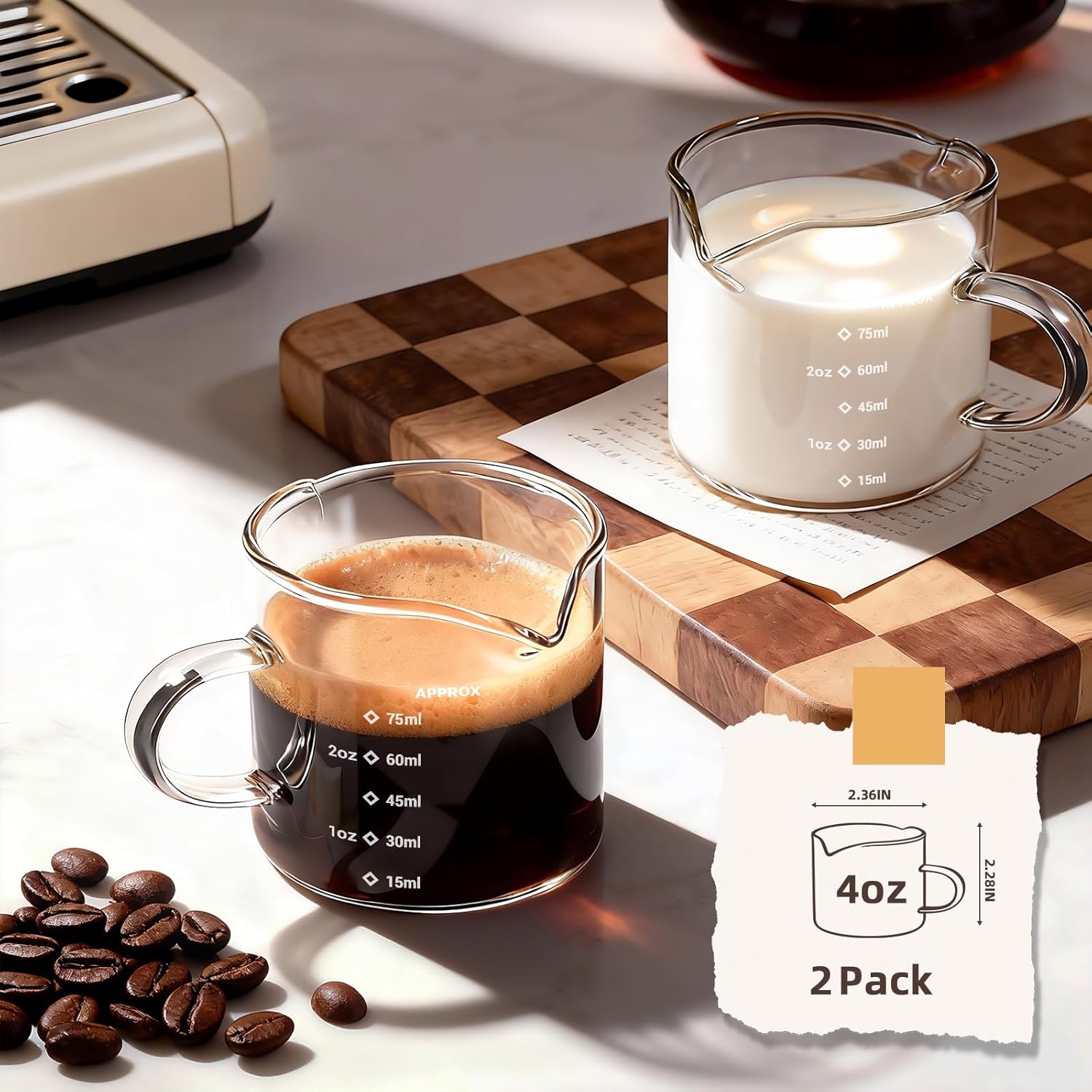 1/2 stuks Espresso Kopjes 4oz  - Coffee Bean Scale recensie en prijs